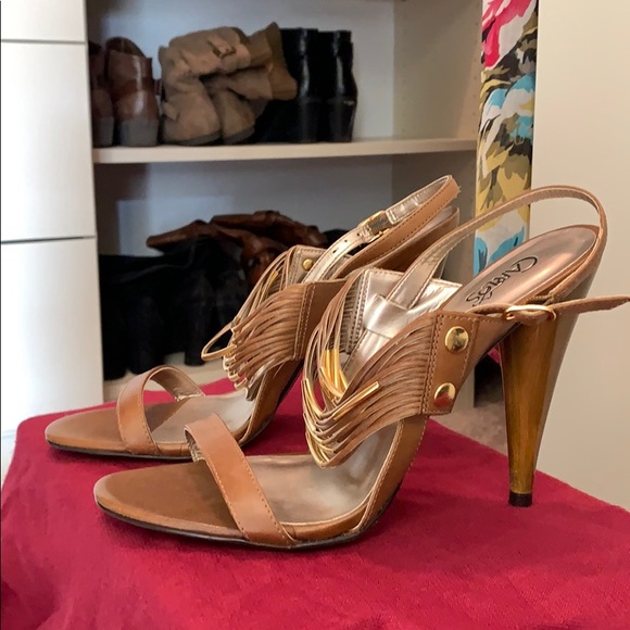 Carlos Mechanic Strappy Heels Size 7.5 - Picture 2 of 7